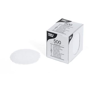 PAPSTAR Tassendeckchen rund, wei&szlig;, Durchmesser: 8,5 cm