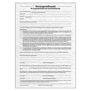 sigel Vordruck-Set "Patientenverf&uuml;gung", DIN A4