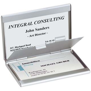 sigel Visitenkarten-Etui "Twin", Aluminium, silber, matt