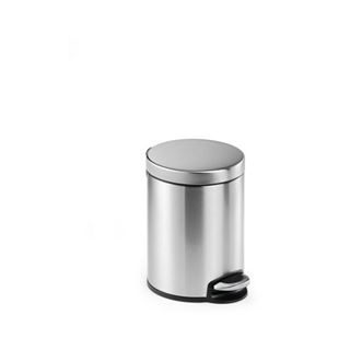 DURABLE Tret-Abfalleimer Edelstahl, rund, 5 Liter, silber