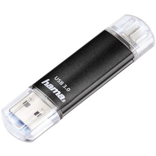 64 GB Hama FlashPen Laeta Twin schwarz USB 3.0
