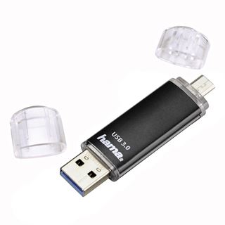 64 GB Hama FlashPen Laeta Twin schwarz USB 3.0