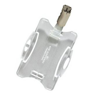 Durable Namensschild, mit Clip, 54 x 90 mm, transparent