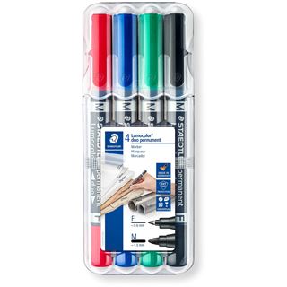 STAEDTLER Lumocolor Permanent-Marker duo, 4er Etui 348 WP4