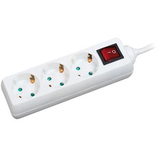 1.40m LogiLink Steckdosenleiste mit Schalter Weiß 3 (LPS206)