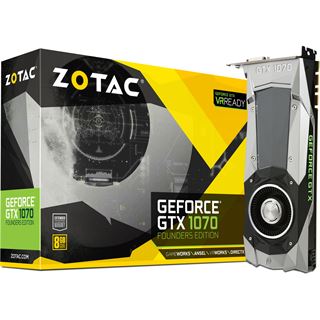 8GB ZOTAC GeForce GTX 1070 Founders Edition Aktiv PCIe 3.0 x16