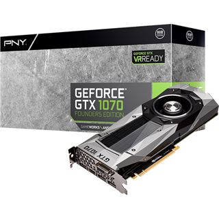 8GB PNY GeForce GTX 1070 Founders Edition Aktiv PCIe 3.0 x16 (Retail)