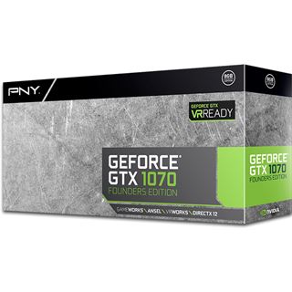 8GB PNY GeForce GTX 1070 Founders Edition Aktiv PCIe 3.0 x16 (Retail)