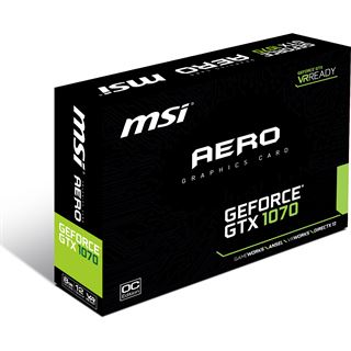 8GB MSI GeForce GTX 1070 Aero OC Edition Aktiv PCIe 3.0 x16 (Retail)