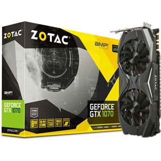 8GB ZOTAC GeForce GTX 1070 AMP! Edition Aktiv PCIe 3.0 x16 (Retail)