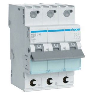 Hager Leitungsschutzschalter B 16A 3p 415V 6kA 3TE AC 50Hz