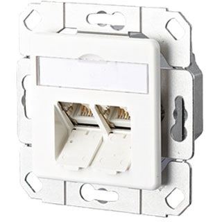 Metz Connect E-DAT C6A 2 Port UPk reinwei&szlig; RAL9010