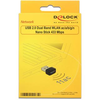 DeLOCK WLAN USB2.0 Stick Nano Dualband 2.4/5 GHz WLAN AC 433