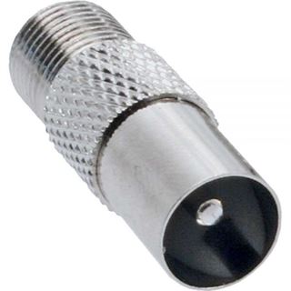 InLine Koaxial Adapter, IEC- Stecker (Antenne) auf F-Buchse