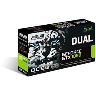 6GB Asus GeForce GTX 1060 Dual OC Aktiv PCIe 3.0 x16 (Retail)