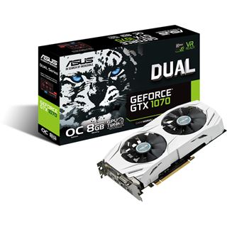 8GB Asus GeForce GTX 1070 Dual OC Aktiv PCIe 3.0 x16 (Retail)