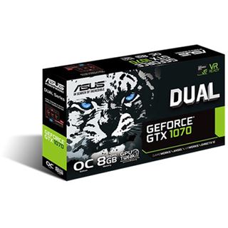8GB Asus GeForce GTX 1070 Dual OC Aktiv PCIe 3.0 x16 (Retail)
