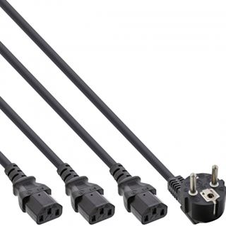 InLine Netz-Y-Kabel, 1x Schutzkontaktstecker zu 3x