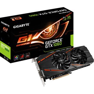 6GB Gigabyte GeForce GTX 1060 Gaming G1 Aktiv PCIe 3.0 x16 (Retail)