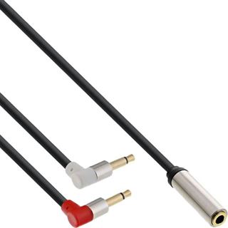 InLine Slim Audio Kopfh&ouml;rer Flugzeug-Adapterkabel, 2x 3,5mm