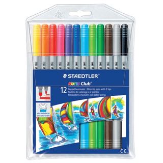 Staedtler Doppel-Fasermaler Noris Club, 12er Etui