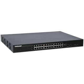 Intellinet Network Switch,24-Port(RJ45),Gigabit,PoE+,2 SFP+10G Comb