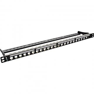InLine Patchfeld Cat.6A 24-fach, Keystone Snap-In Leerblech, 48,26cm