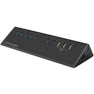 LC-Power USB3.0 HUB LC-HUB-ALU-2B-10 10-Port Schwarz retail