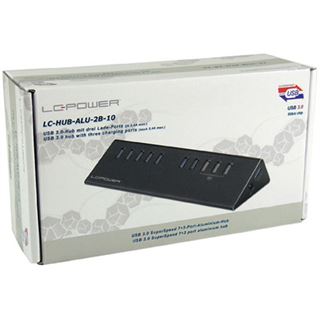 LC-Power USB3.0 HUB LC-HUB-ALU-2B-10 10-Port Schwarz retail
