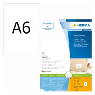 Herma PREMIUM Universal-Etiketten, 105 x 148 mm, wei&szlig;