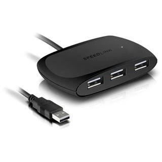 Speedlink Snappy USB Hub, 4-Port, USB 2.0, Passive - schwarz