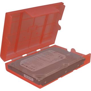 Inter-Tech AC Schutz-Box 1x 3,5" oder 4x 2,5" Kunststoff Rot