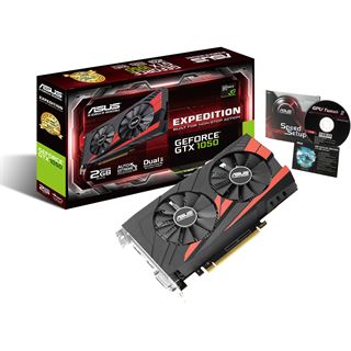 2GB Asus GeForce GTX 1050 2G Aktiv PCIe 3.0 x16 (Retail)