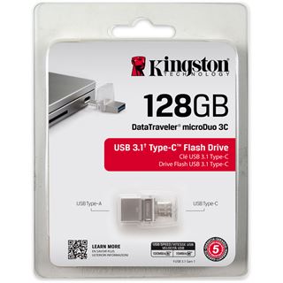 128 GB Kingston DataTraveler microDuo silber USB 3.1 und Typ-C