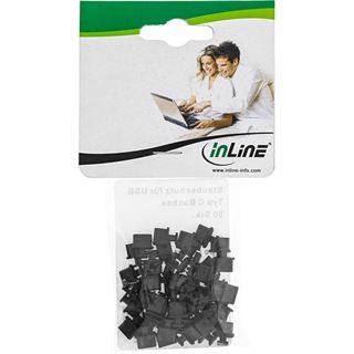 InLine Staubschutz f&uuml;r USB C Buchse schwarz 50er Pack
