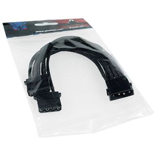 Phobya Y-Kabel 4Pin auf 2x 4Pin Einzel Sleeving 20cm - Schwarz