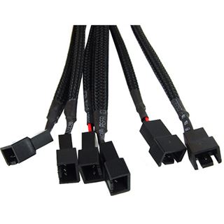 Phobya Y-Kabel 3Pin Molex auf 6x 3Pin Molex 60cm - Schwarz