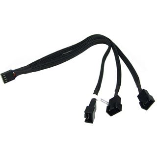 Phobya Y-Kabel 4Pin PWM 3x 4Pin PWM 10cm - Schwarz