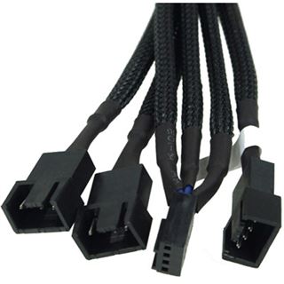 Phobya Y-Kabel 4Pin PWM 3x 4Pin PWM 10cm - Schwarz