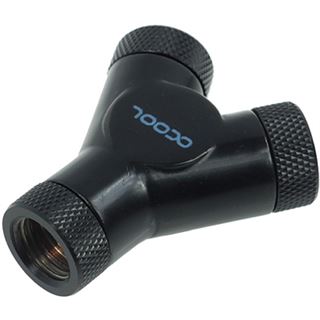 Alphacool HF Y-Verbinder - G1/4 drehbar - 3x Innengewinde - Deep Black