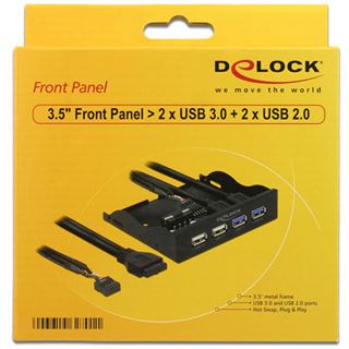 Delock Front Panel 3,5" 2 x USB 3.0 + 2 x USB 2.0 schwarz