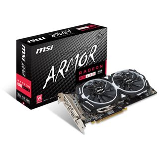 8GB MSI Radeon RX 480 Armor OC Aktiv PCIe 3.0 x16 (Retail)