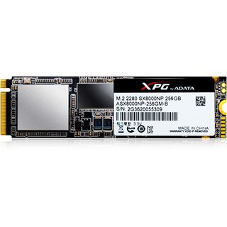 256GB ADATA XPG SX8000 M.2 2280 PCIe 3.0 x4 32Gb/s 3D-NAND MLC Toggle