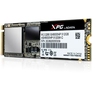 512GB ADATA XPG SX8000 M.2 2280 PCIe 3.0 x4 32Gb/s 3D-NAND MLC Toggle