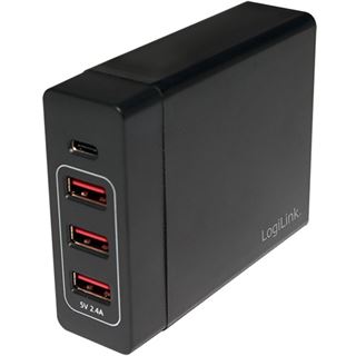 Logilink USB Tischladeadapter, LogiLink 3xUSB-A Port+1xUSB-C Port,60W