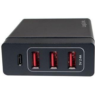 Logilink USB Tischladeadapter, LogiLink 3xUSB-A Port+1xUSB-C Port,60W