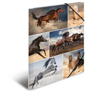 HERMA Eckspannermappe "Pferde", aus Karton, DIN A4