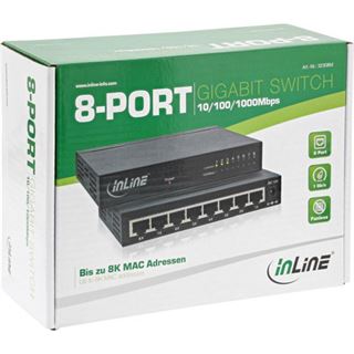 InLine Netzwerk Switch 8 Port, Gigabit Ethernet, 10/100/1000MBit/s,