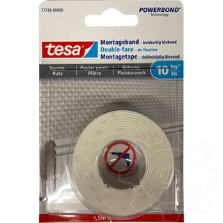 Tesa Montageband, 1,5m x 19mm, für Tapeten und Putz, bis zu