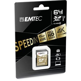 64 GB EMTEC Speedin SDXC Class 10 U3 Retail